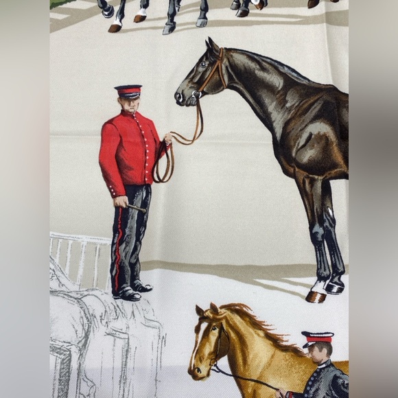 Hermes Vintage Scarf Carre 90” LES HARAS Nationaux” Red - Picture 10 of 16